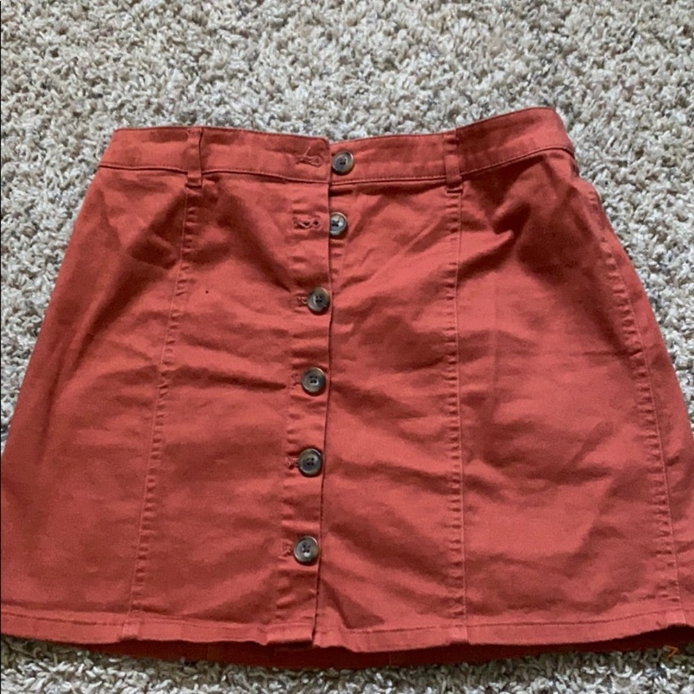 Burnt orange mini skirt